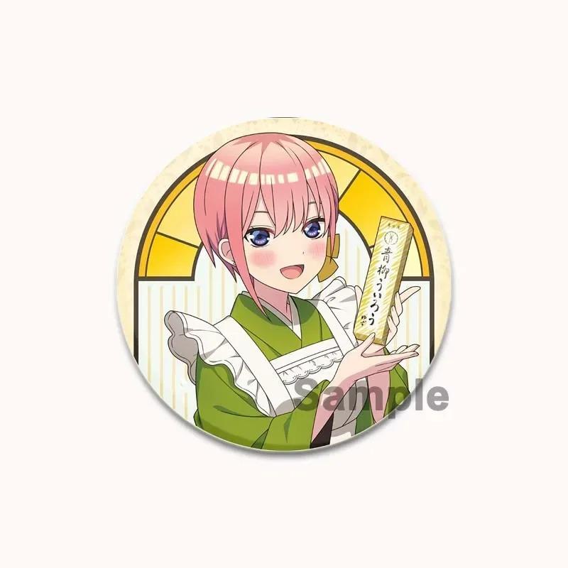 32/44/58MM Anime Ichika Nino Miku Yotsuba Itsuki Badge Cartoon Round DIY Brooch for Clothing Backpack Coat Decorative Accessories