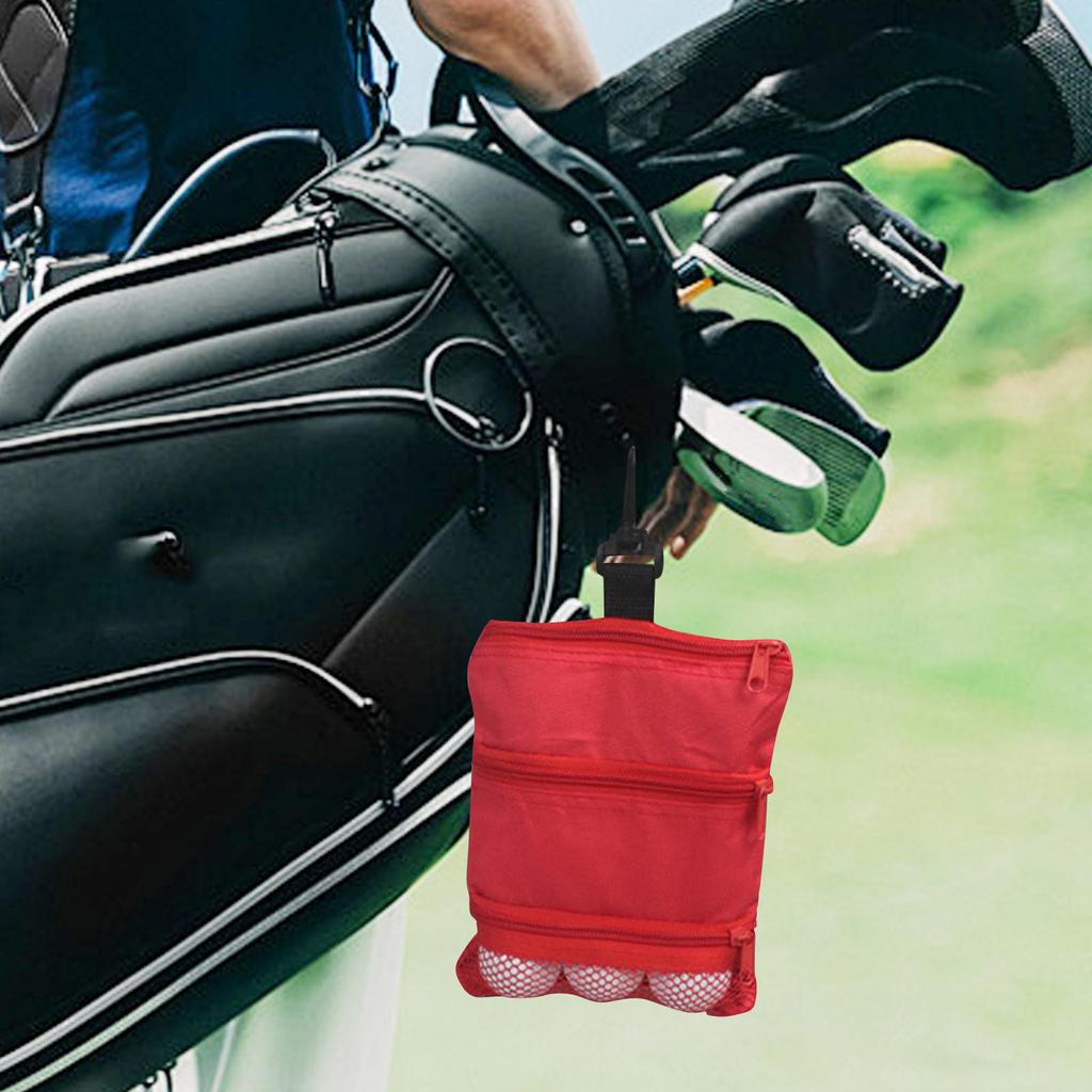 Golf Tee Holder Professional Multipurpose 3 Zippered Pockets