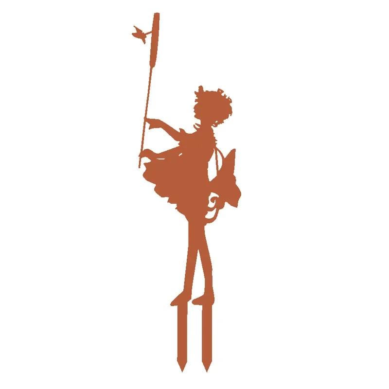 Outdoor Garden Courtyard Ornaments, Flower Fairy Fairy Fairy Silhouette, Metal and Iron Crafts, Elf Decoration