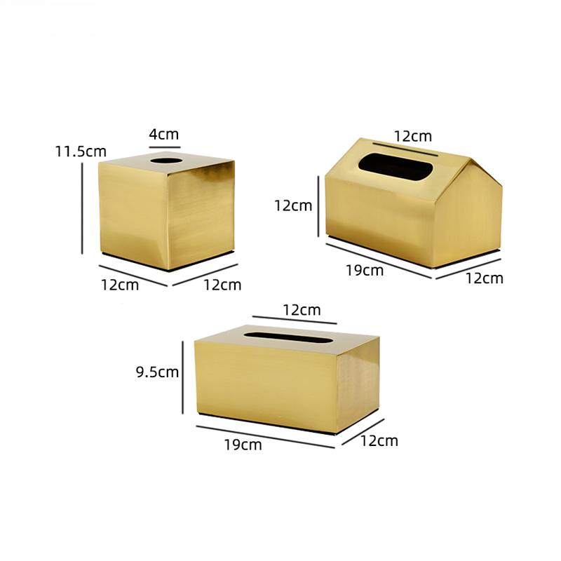 Металлическая коробка для салфеток, квадратная, золотая, прямоугольная, с геометрией дома, настольная организация хранения, современные аксессуары для украшения дома