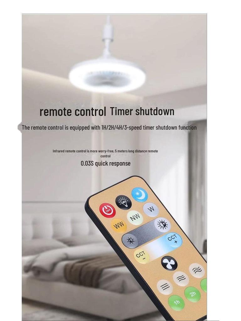 Светодиодный потолочный вентилятор E27 с дистанционным управлением — высокая яркость, энергосбережение, безопасность для глаз для дома и кухни