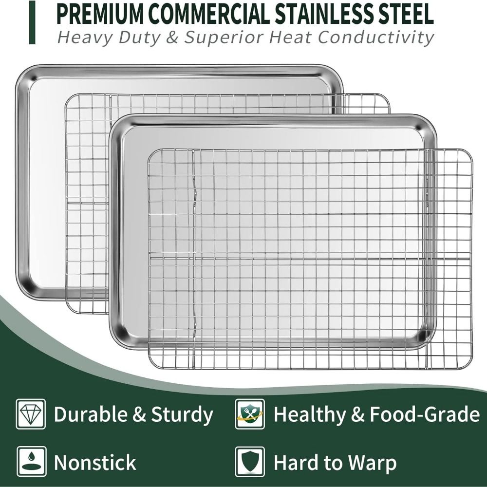 Stainless Steel Square Baking Plate Nonstick Pizza Barbecue Shelf  Cooking Roasting Grilling Tool