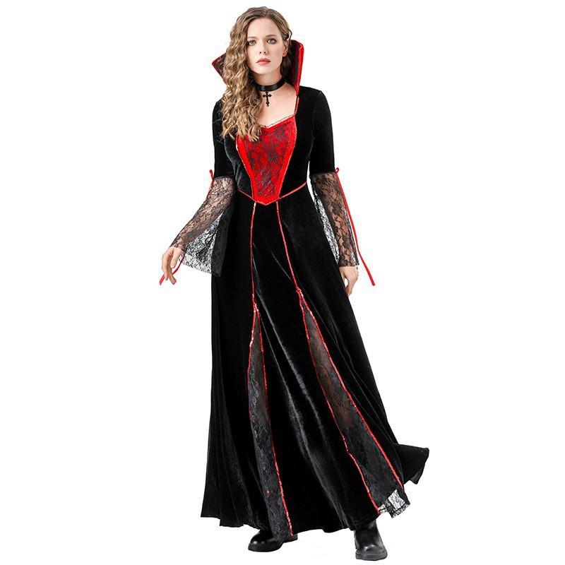 Womens Vampire Costume Dress Halloween Cosplay Outfit Stage Parties