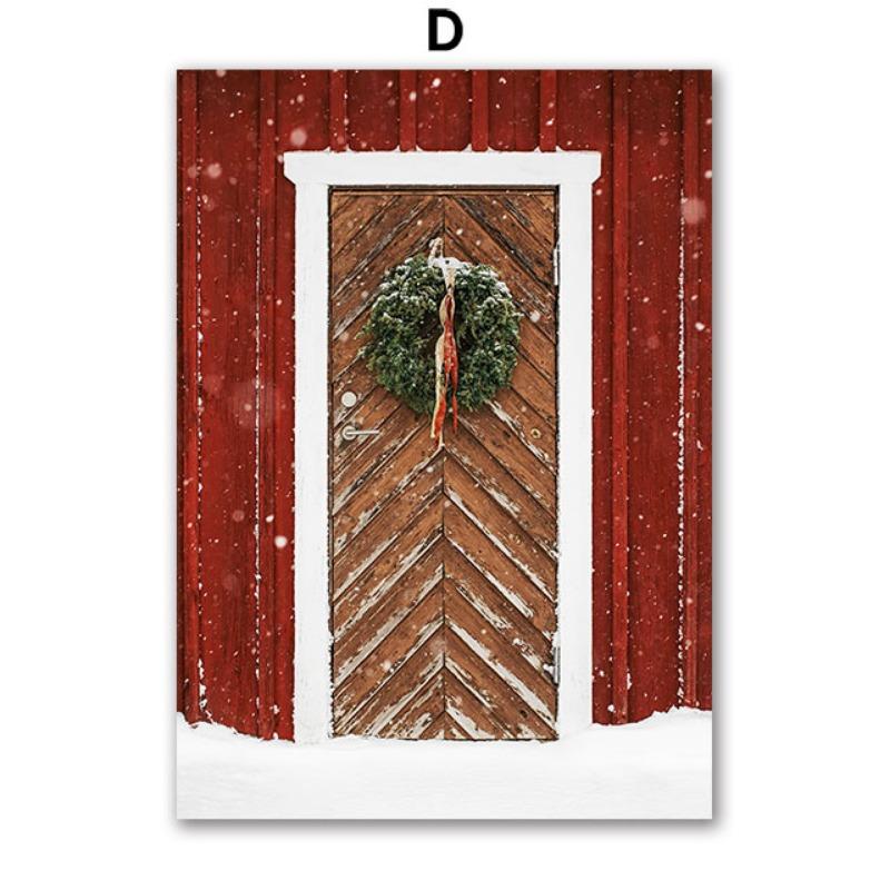 Санта-Клаус Рождественская елка Машина Носки Подарочные настенные картины на холсте Плакаты и принты Настенные картины для гостиной Домашний декор