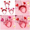 Delicate Valentines Day Headband with Heart Girls Valentines Headband with Tinsel Woman Teens Glitter Hair Accessory