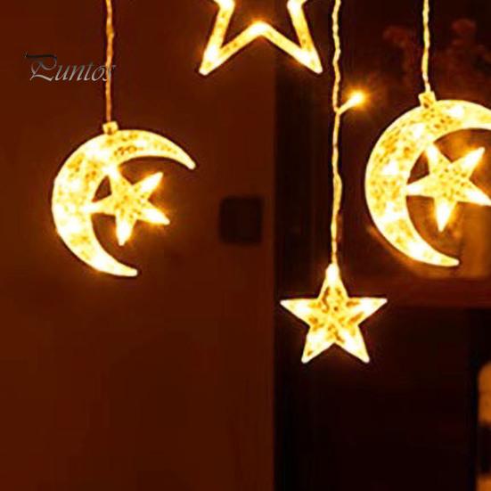 Светодиодный гирляндный светильник Fairy Star Moon с регулируемой яркостью, несколько режимов освещения, декоративный светильник с питанием от USB, декор для окон и стен