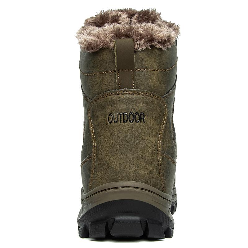 Зимние ботинки в русском стиле, непромокаемые уличные мужские ботинки, зимние ботильоны, большие размеры 40–48, высокая мужская обувь