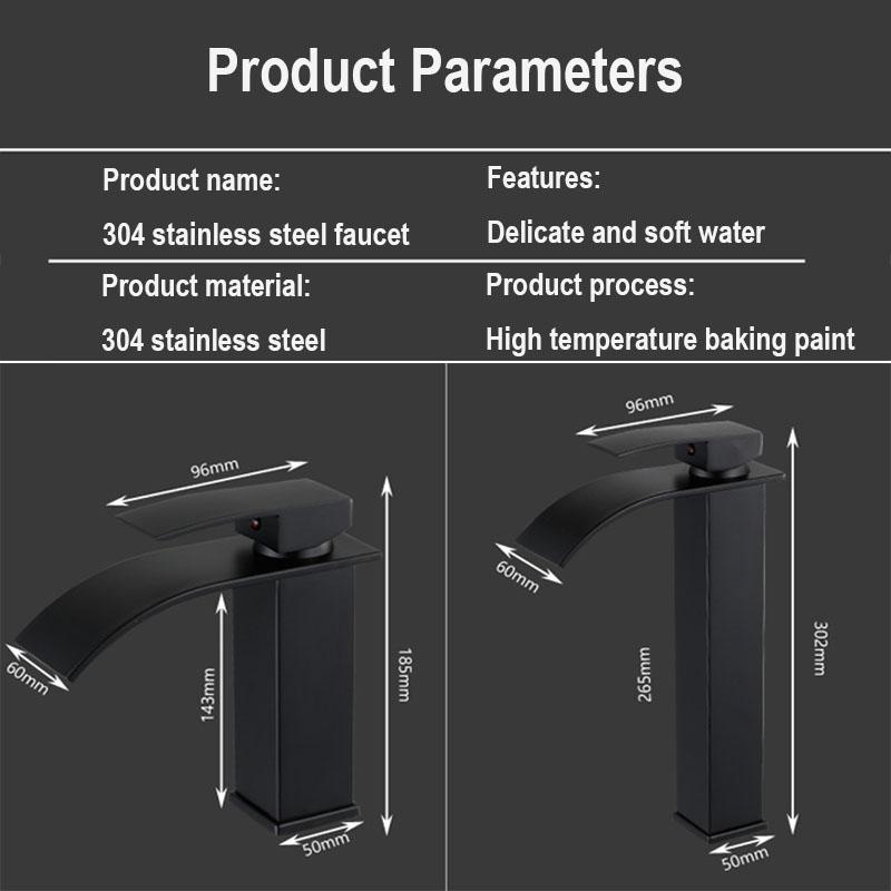 Водопадный смеситель для раковины, смесители для горячей и холодной воды из нержавеющей стали, смесители для раковины, монтаж на столешницу для раковины