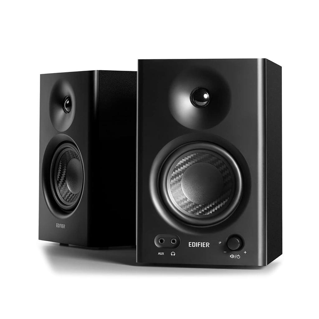 Edifier MR4 42W Monitor 4 Inch High Sound PC DTM Wired External Speaker for Studio TRS Headphone Terminal 2 1 Black Speaker, Mid-bass Speaker,