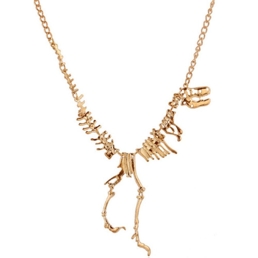 Панк-ожерелье-чокер с цепью Тираннозавра Готическое ожерелье с драконом Хип-хоп ожерелье с скелетом динозавра для девочек