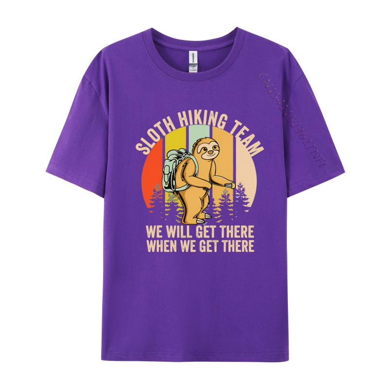 Retro Sloth Hiking Team Well Get There TShirt Unisex Rife Normal Tops Tees Cotton T Shirts Gift For Mom