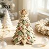 Festive Mantel Ornament DIY Quilted Christmas Tree Kit, 3D Fabric Patchwork Craft Set for Crafting Supplies Beginners, Handmade Tabletop Holiday Decor