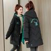 Зимнее теплое пуховое хлопковое пальто для девочек-студентов, свободная повседневная стеганая куртка с капюшоном, верхняя одежда