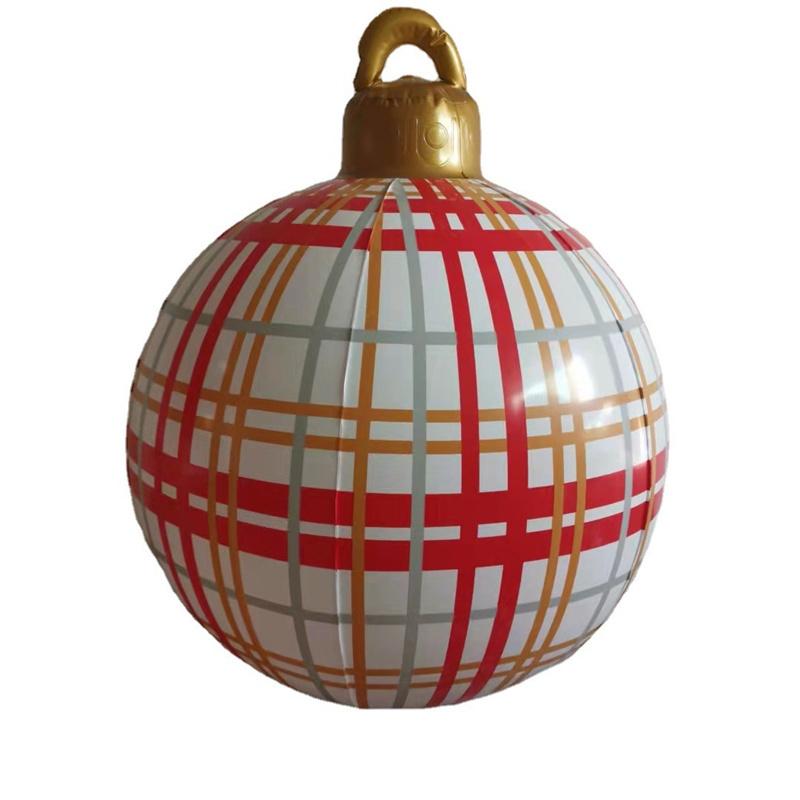 60 см Рождественский надувной шар, украшенный шаром из ПВХ, гигантские большие шары, елочные украшения, игрушечный шар без светового украшения