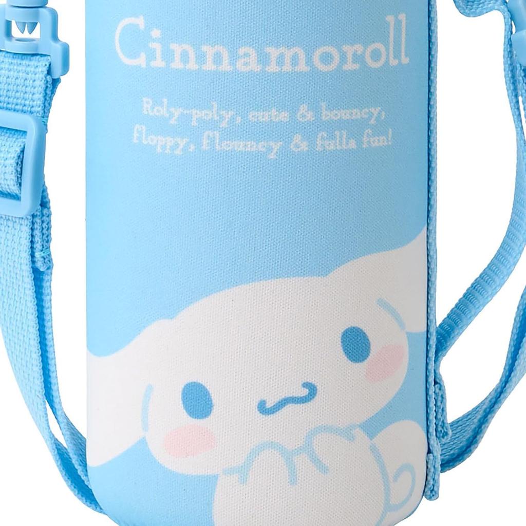 Sanrio Cinnamoroll Cinnamon Stainless Steel Water Bottle, Direct Drinking, Sports Bottle, One-Touch Bottle, Insulated, 470ml, with Cover, Set