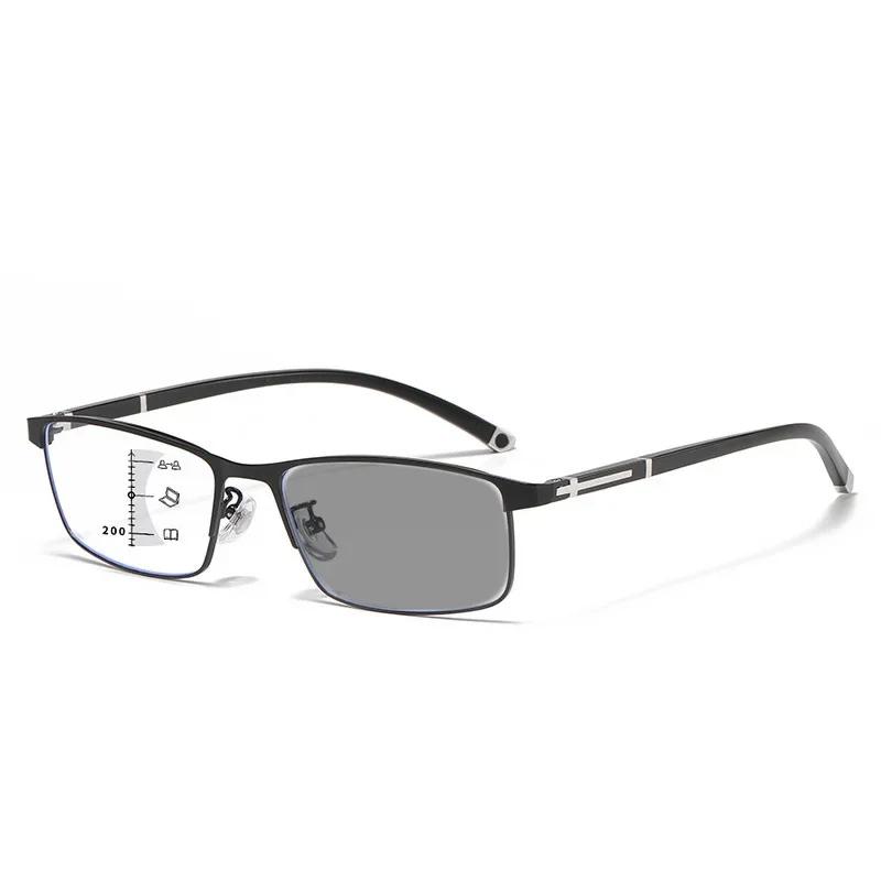 Трендовые анти-УФ фотохромные очки для чтения мужские женские винтажные мультифокальные очки унисекс модные меняющие цвет пресбиопия