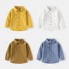 Children's Fashion Shirt 2023 Boys' Double Pocket Square Collar Long Sleeve Casual Shirt