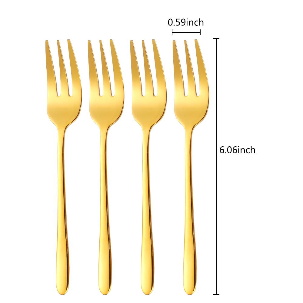 1/4/5/6 шт. Чайные вилки Вилка для фруктов Набор столовых приборов из нержавеющей стали Золотая вилка для торта Закуска Салат Столовые приборы Кухонная утварь