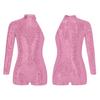 Kids Girls Sequins Single Long Sleeves Ballet Gymnastic Leotard Biketard Unitard Jazz Latin Dance Bodysuit Dancewear