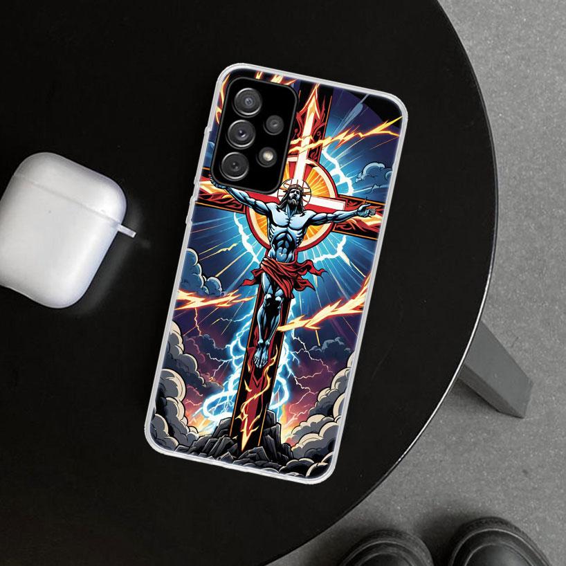 Чехол-накладка с дизайном христианского креста для Samsung Galaxy A12 A22 A32 A52 A72 A02S A51 A50S A31 A20S A10S Note 20 Ultra 10 Plus