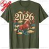 Year of The Horse Blessings Men Print Shirt Vintage Horse 2026 Zodiac Chinese New Year of The Horse TShirt Fashion Men Clothing