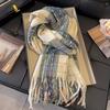 Корейская версия мохеровый однотонный утолщенный шарф женский зимний новый для защиты шеи от холода и тепла шарф-накидка студенческий универсальный
