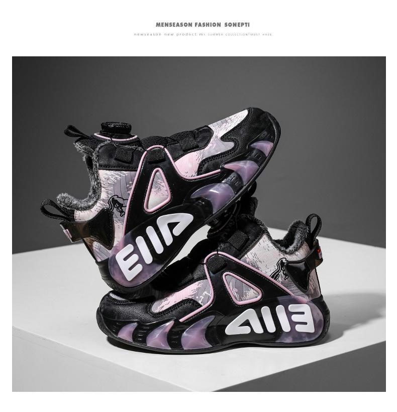 Новые зимние кроссовки для девочек 2025 года для баскетбола и бега - Теплая, утолщенная спортивная обувь для детей среднего и старшего возраста