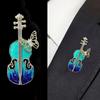 Vintage Temperament Men Women Brooches Romantic Starry Enamel Violin Brooches Pin Jewelry Accessories Gifts Brooch