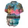Мужская модная свободная гавайская принтованная пляжная рубашка с коротким рукавом