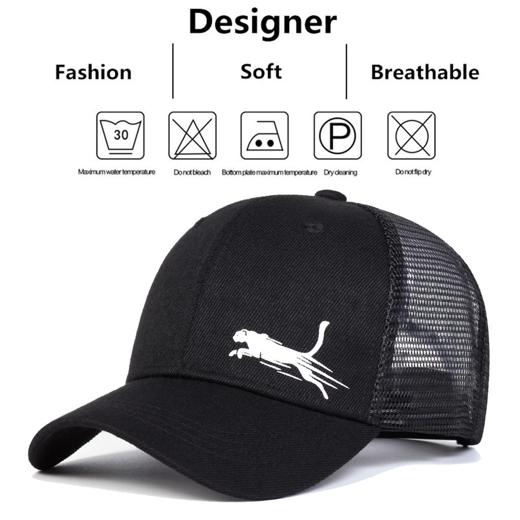 Unisex Leopard Embroidery Baseball Net Caps Spring Summer Outdoor Adjustable Casual Hats Dad Hat Sunscreen Hat