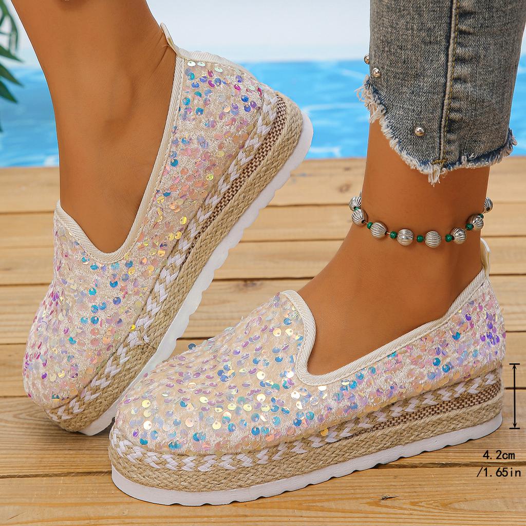 Fashion Platform Loafers Dress Flat Shoes Woman Sneaker Round Toe Low Heels Elegant Stylish Summer Comfortable Trend