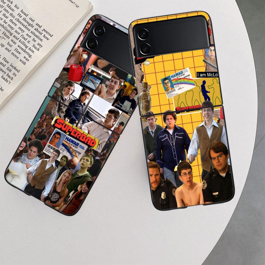 Чехол для телефона Mclovin SuperbadZ для Samsung Z Flip 7 6 5G Galaxy Z Flip 5 4 3 Черный Жесткий Чехол Роскошный ПК Корпус Coque