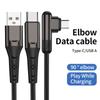 Кабель быстрой зарядки 60 Вт USB на Type-C PD с нейлоновой и TPE оболочкой, угловой дизайн, поддержка передачи данных для iPhone и ноутбука