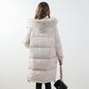 Feather 90 Down Women's Solid Color Hooded Medium and Long Women's Clothing Thickened Fox Fur White Duck Down Jacket