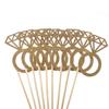 20pcs High Quality Birthday Craft Cake Decor Picks Cupcake Toppers Glitter Diamond Ring