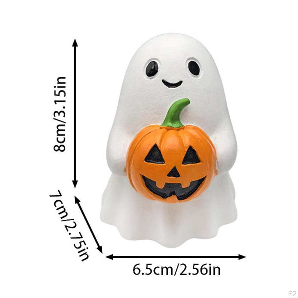 Pumpkin Statue Desktop Ornament Halloween Decoration Art Crafts Small Sculpture for Bookshelf Table