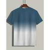 Vibrant Gradient Color Graphic Print Tee - Men's Short Sleeve Crew Neck T-Shirt for Summer Casual, Breathable Comfortable Clothing for Men