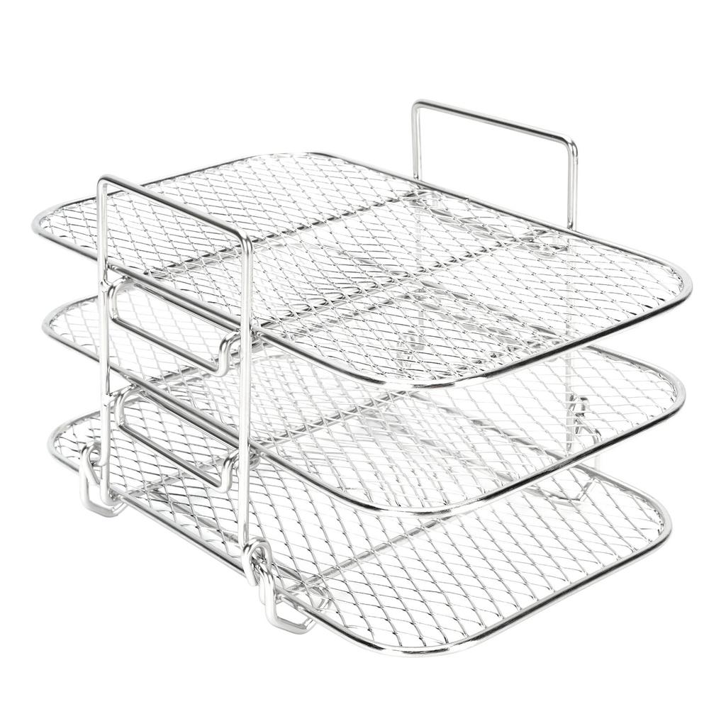 3-ярусная решетка для фритюрницы из нержавеющей стали 304, решетка для дегидратора, многоярусная решетка для гриля, можно мыть в посудомоечной машине, съемные аксессуары для фритюрницы