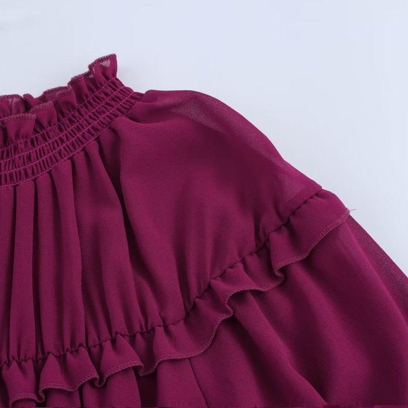 Kaslead New Arrival Women's Clothing Fashion Style Fashion Minimalist Wooden Ear Design Chiffon Long Sleeves Tops