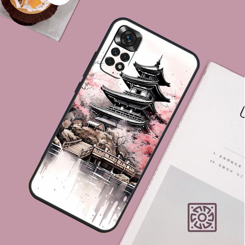 Японское искусство Храм Сакура Чехол для телефона Для Redmi Note 13 Pro 12 11 10 9 8 Pro 9S 10S 11S 12S 10A 9C 10C 12C 13C Чехол