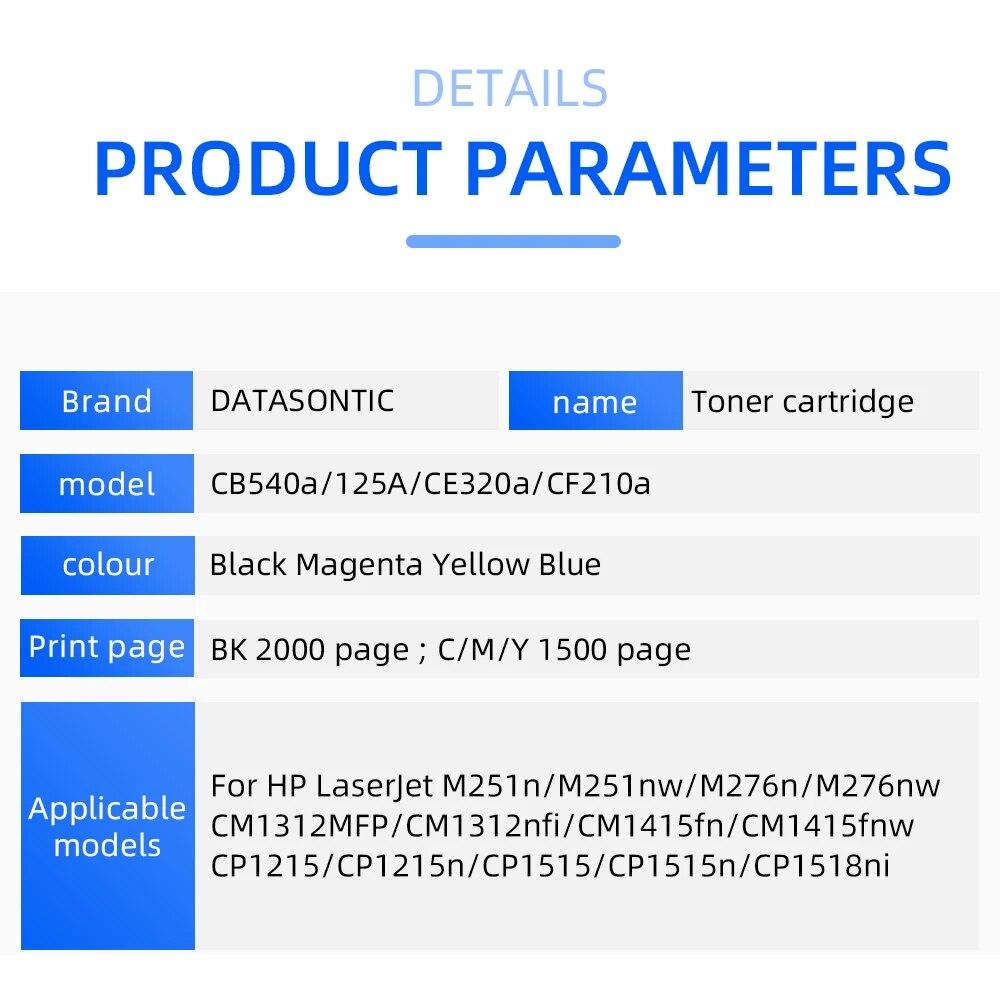 CB540a 125A CE320a CF210a Toner Cartridge For HP LaserJet M251n M251nw M276n M276nw CM1312MFP CM1312nfi Printer Toner Cartridge