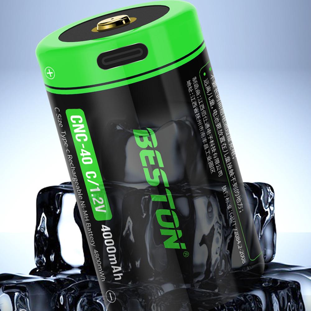 1,2 В NI-MH аккумулятор для водонагревателя, фонарик, 4000 мАч, тип C, USB аккумуляторная батарея