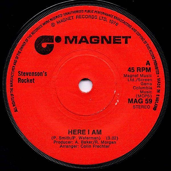 7-дюймовая пластинка STEVENSONS ROCKET Here I Am MAG59 Магнит 1976 Великобритания Поп Б/у
