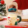 Diy Magnetic Christmas Mug With Lid Spoon Cute Ceramic Water Cup Girls High Value Cartoon Office Couple