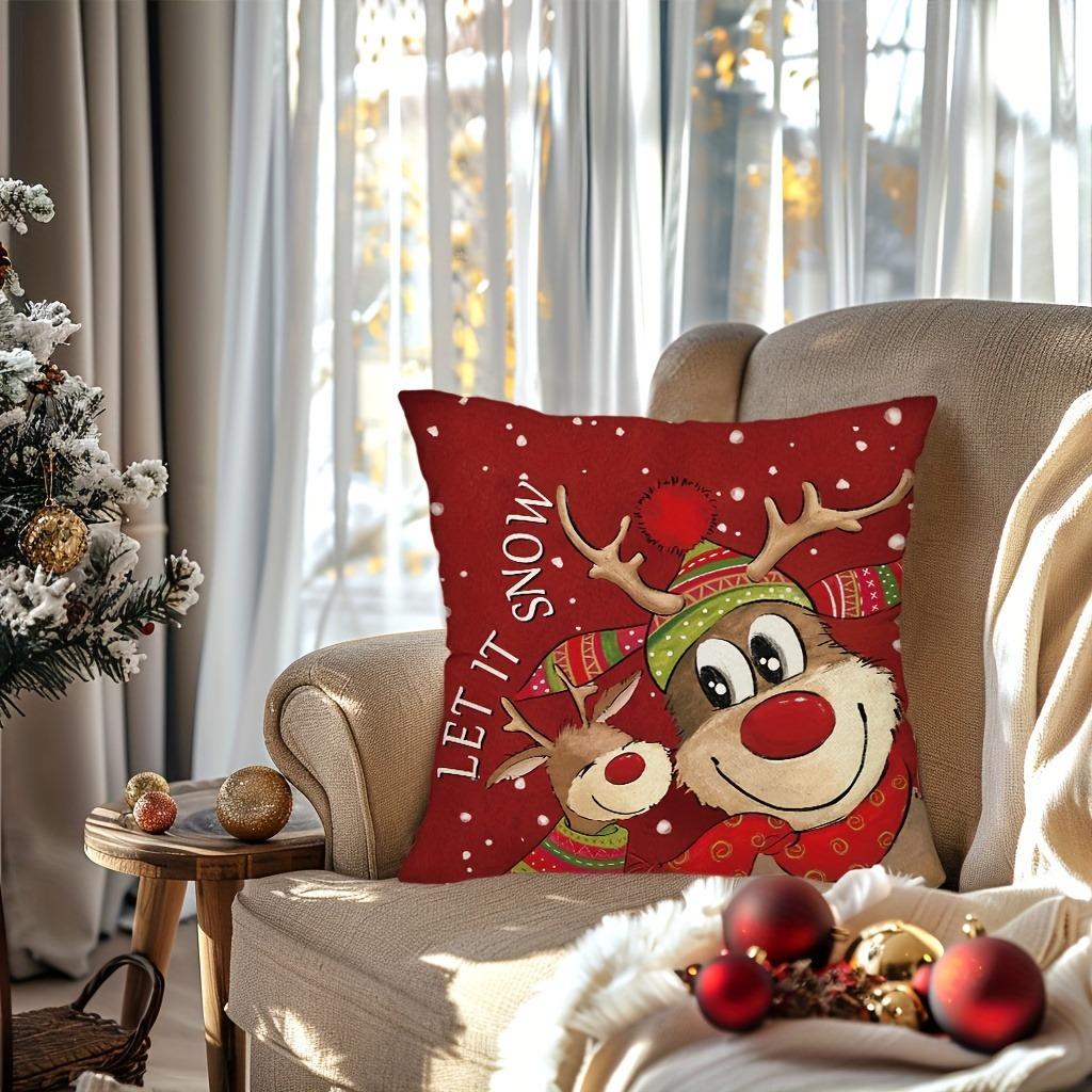 Рождественское украшение наволочка палевый Рождественская елка красная наволочка гостиная диван наволочка для подушки украшение для дома 45x45см