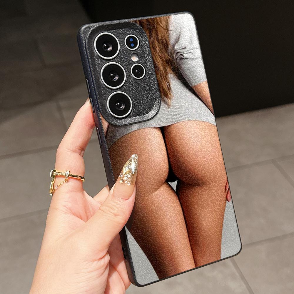 Samsung A07 A16 A06 A05 Xiaomi Redmi 13C 14C для iPhone 17 16 Pro Max Infinix Realme Чехлы для телефонов Мягкий коричневый Кожаный узор TPU Чехол NY57 Дизайн для девочки