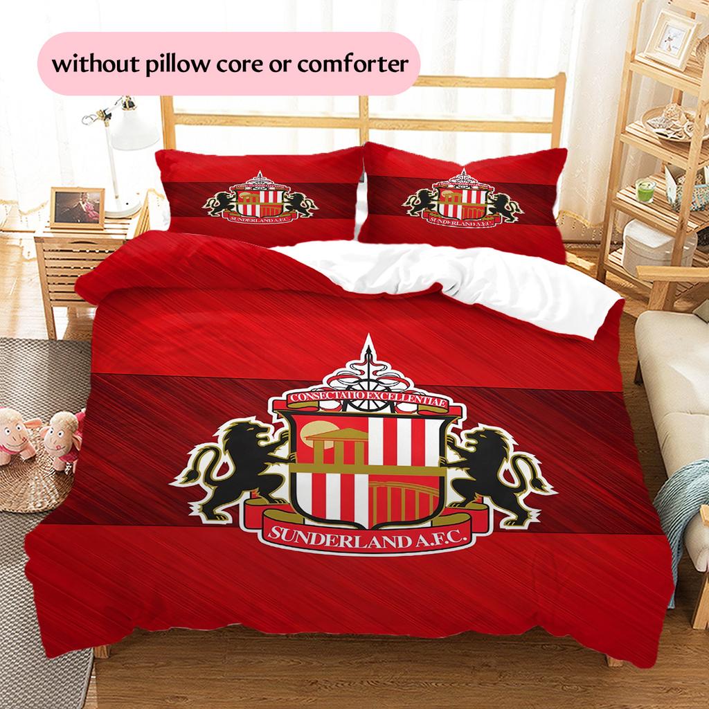 Sunderland AFC  Pattern Bedding Quilt Set  Home Decoration  Gift (1 * duvet cover + 2 * pillowcase  without core)