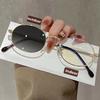Fashionable Advanced Oval Metal Photochromic Myopia Glasses Luxury Small Framed Blue Light Blocking Eyeglasses 0 TO -4.0