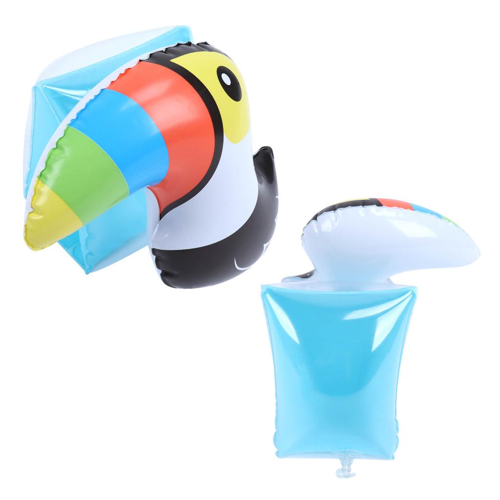 Inflatable Swim Arm Band Cute Toucan Pattern PVC Nontoxic Inflatable Swimming Arm Sling for 3 to 6 Years Old Children