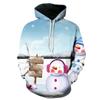 Creative Little Snowman 3D Printing Hoodie Men's Fashion Hooded Sweatshirt Fall Winter Fashion Hoodie